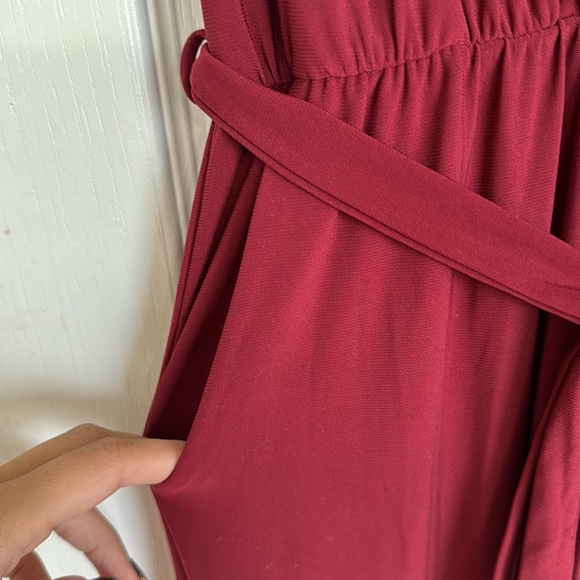 Gilli Burgandy V Neck Jumpsuit - Picture 11 of 14